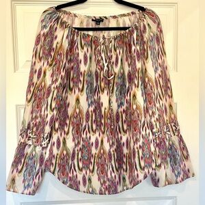 Etcetera Multicolor Women's Boho Top Blouse Cotton/Silk Blend Size 2
